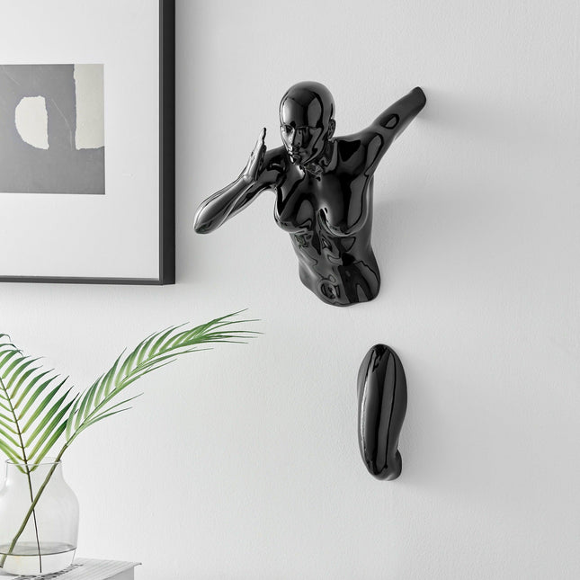Black Wall Runner 20" Woman Sculpture Sculpture TriadCommerceInc   