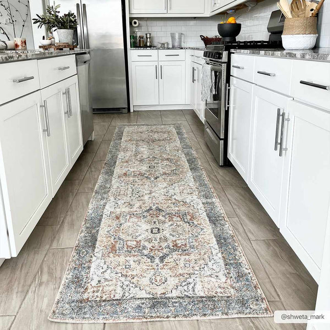 Blue Orange Hera Washable area rug - Clearance Rugs TriadCommerceInc