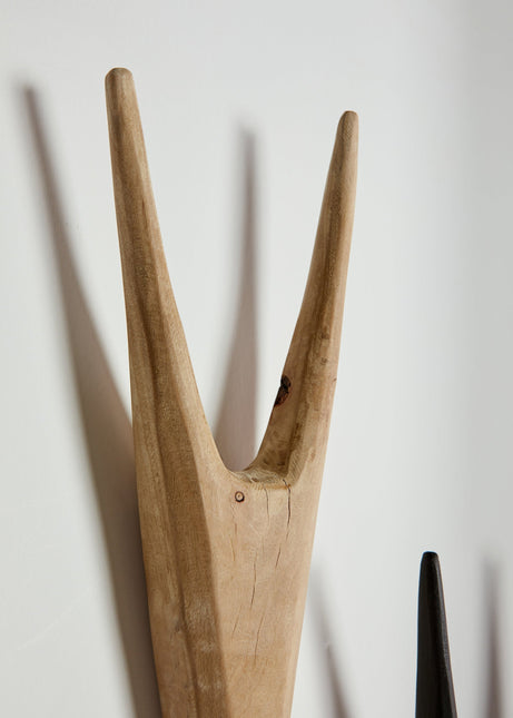 African Antelope Wood Bokkie Head Wall Sculpture Wall Décor TriadCommerceInc Natural Wood Single