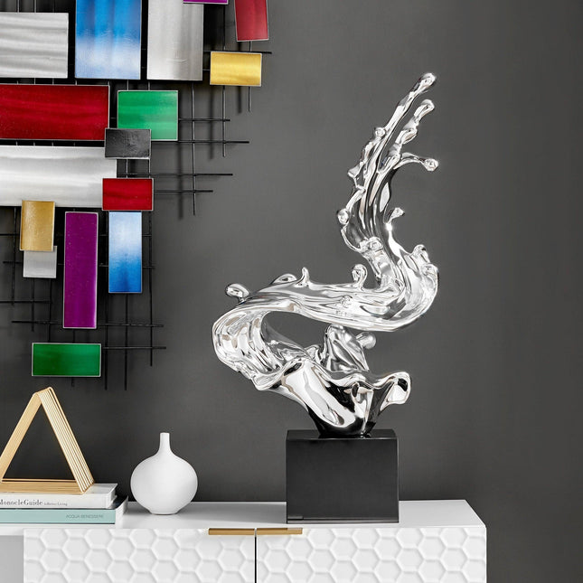 Breaker Wave Sculpture //  Chrome, 24" Tall Sculpture TriadCommerceInc   