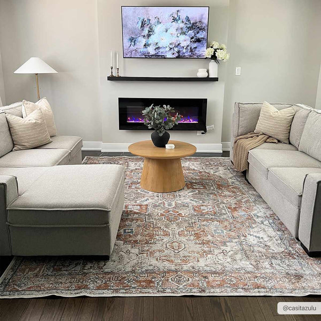 Rust Hera Washable Area Rug - Clearance Rugs TriadCommerceInc 7'10" x 10'2" Rectangle