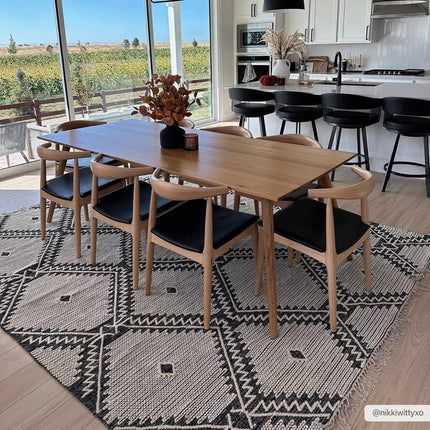 Brownhills Cream&Black Trellis Cotton Area Rug Rugs TriadCommerceInc 8' x 10' Rectangle
