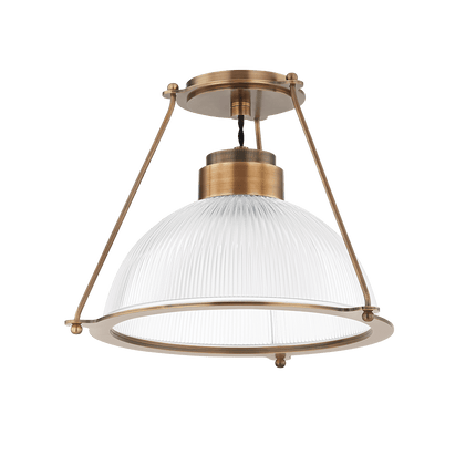 Oakville Semi Flush Ceiling Light in Patina Brass, Small Home Decor > Lighting > Ceiling Lights > Flush Mount Ceiling Lights TriadCommerceInc