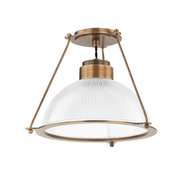 Oakville Semi Flush Ceiling Light in Patina Brass, Small Home Decor > Lighting > Ceiling Lights > Flush Mount Ceiling Lights TriadCommerceInc