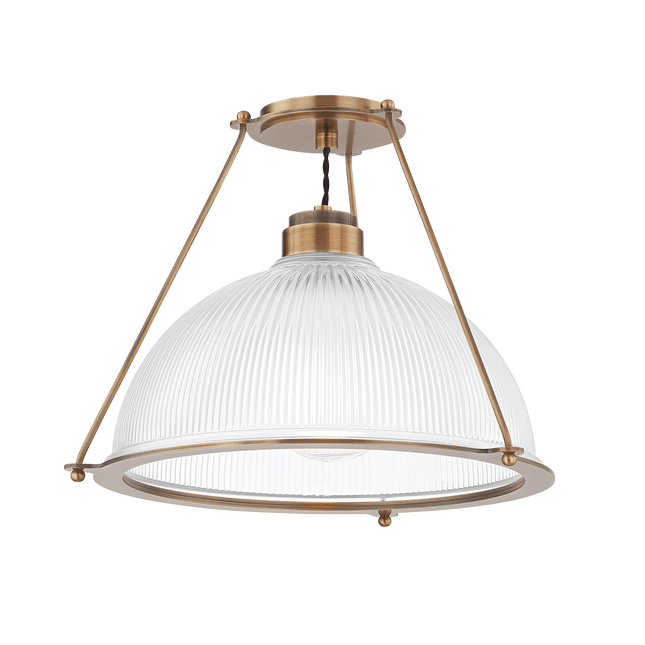 Oakville Semi Flush Ceiling Light in Patina Brass, Large Home Decor > Lighting > Ceiling Lights > Flush Mount Ceiling Lights TriadCommerceInc