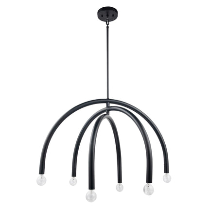 Caboche Mid-Century Modern Black Dimmable 6-Light Chandelier Home Decor > Lighting > Ceiling Lights > Chandelier TriadCommerceInc Black