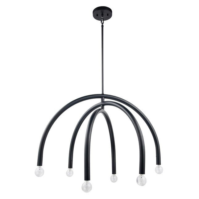 Caboche Mid-Century Modern Black Dimmable 6-Light Chandelier Home Decor > Lighting > Ceiling Lights > Chandelier TriadCommerceInc Black