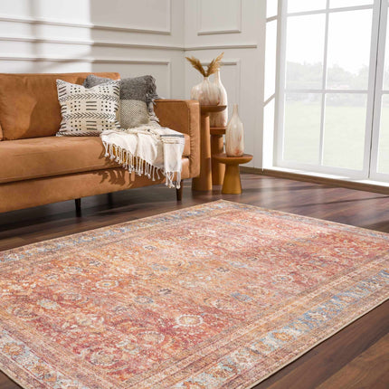 Anshu Peach Washable Area Rug - Clearance Rugs TriadCommerceInc 5'3" x 7' Rectangle