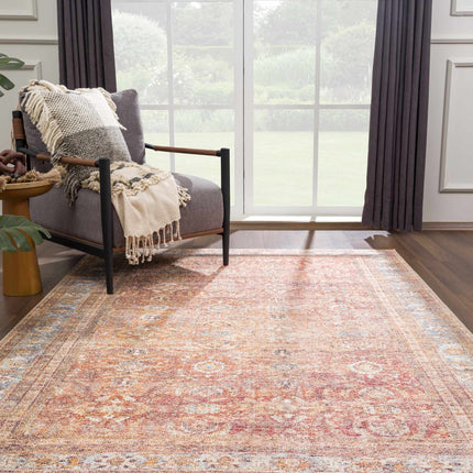 Anshu Peach Washable Area Rug - Clearance Rugs TriadCommerceInc