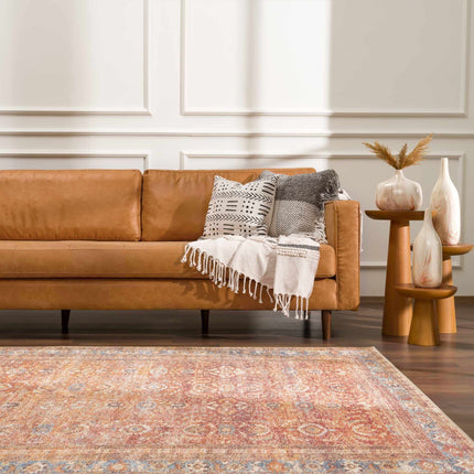 Anshu Peach Washable Area Rug - Clearance Rugs TriadCommerceInc