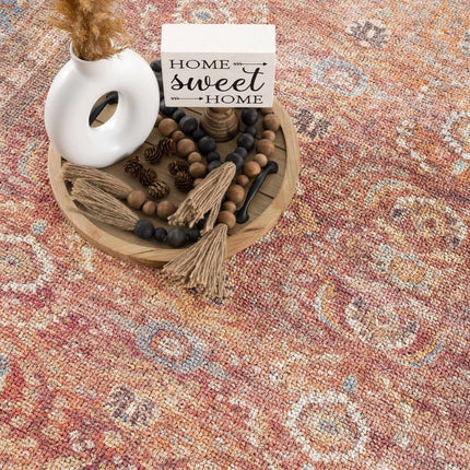 Anshu Peach Washable Area Rug - Clearance Rugs TriadCommerceInc