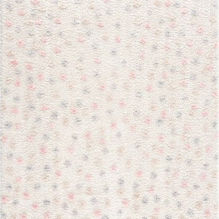 Cansu Pink & Cream Dotted Area Rug Rugs TriadCommerceInc