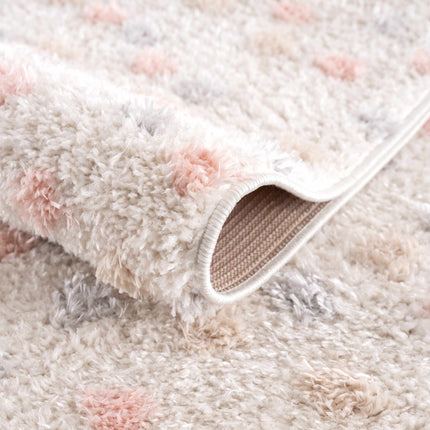 Cansu Pink & Cream Dotted Area Rug Rugs TriadCommerceInc