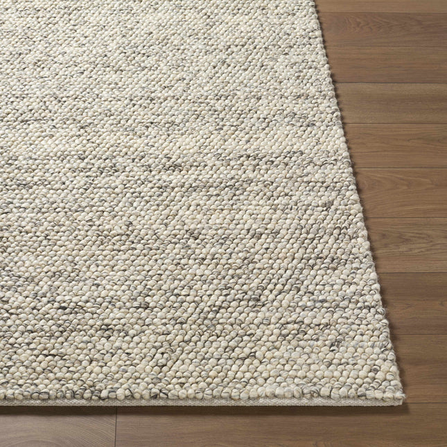 Clayne Beige & Charcoal Premium Wool Area Rug Rugs TriadCommerceInc