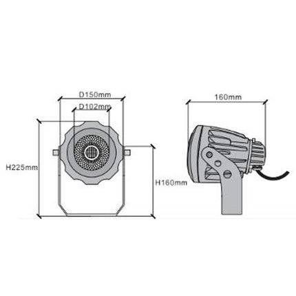 30W LED Outdoor Spotlight Warm White Narrow Beam Spot Light TriadCommerceInc