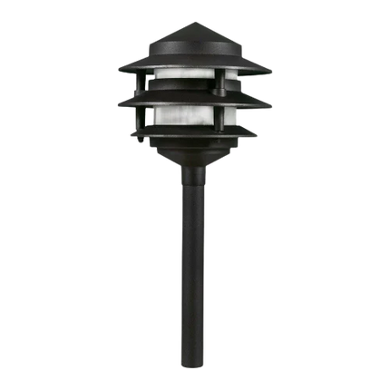 Black Aluminum Low Voltage Pagoda Path Light Path Light TriadCommerceInc