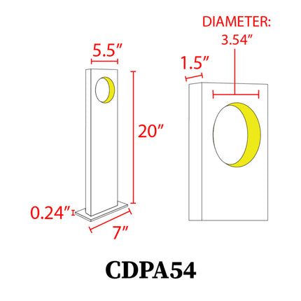 Modern LED Bollard Path Light Black Outdoor Path Light TriadCommerceInc