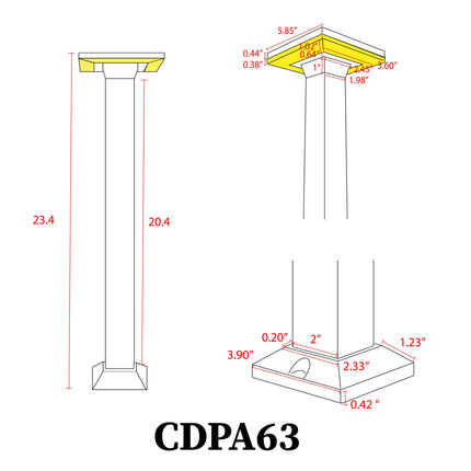 12W LED Square Top Bollard Outdoor Path Light Path Light TriadCommerceInc