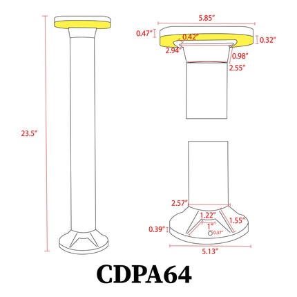 Modern Circle Top Bollard LED Pathway Light Path Light TriadCommerceInc