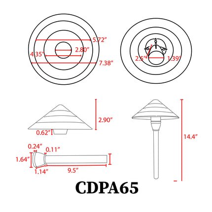 LED Low Voltage Outdoor Path Light Black Finish Path Light TriadCommerceInc