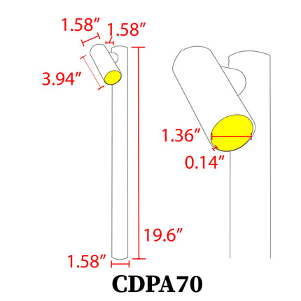 LED Adjustable Black Bollard Outdoor Path Light Path Light TriadCommerceInc