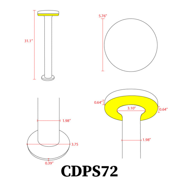 Stainless Steel LED Bollard Pathway Light 7W Circle Top Path Light TriadCommerceInc