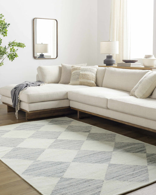 Vivir x Livabliss Antho Light Gray Diamond Rug Rugs TriadCommerceInc