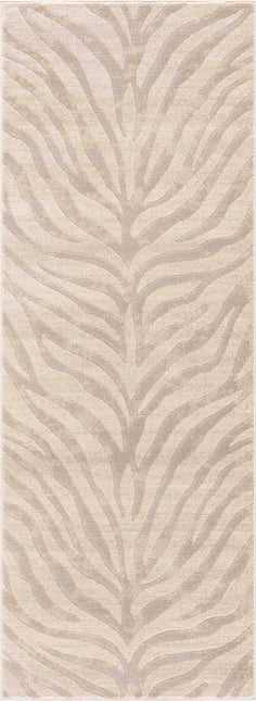 Beige Manteca Zebra Print Area Rug Rugs TriadCommerceInc 2'7" x 7'3" Runner