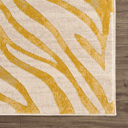 Yellow Terra Zebra Print Area Rug - Clearance Rugs TriadCommerceInc