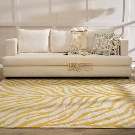 Yellow Terra Zebra Print Area Rug - Clearance Rugs TriadCommerceInc
