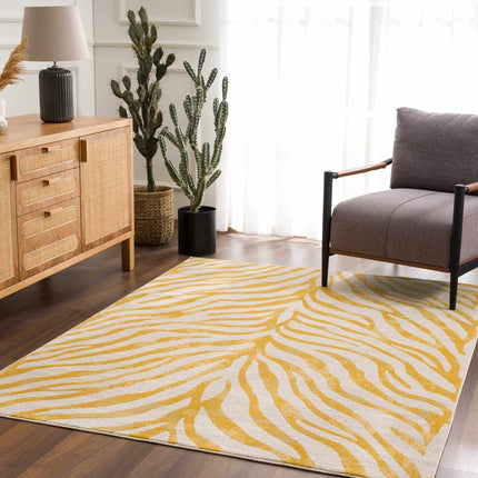 Yellow Terra Zebra Print Area Rug - Clearance Rugs TriadCommerceInc * 5'3" x 7'3" Rectangle