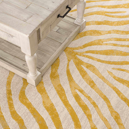Yellow Terra Zebra Print Area Rug - Clearance Rugs TriadCommerceInc