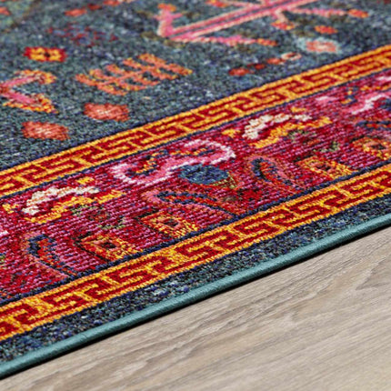 Cleveland Colorful Traditional Area Rug - Teal, Aqua, Navy Rugs TriadCommerceInc