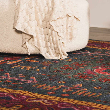 Cleveland Colorful Traditional Area Rug - Teal, Aqua, Navy Rugs TriadCommerceInc