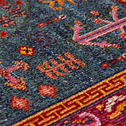 Cleveland Colorful Traditional Area Rug - Teal, Aqua, Navy Rugs TriadCommerceInc 2' x 2'11" Rectangle
