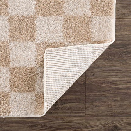 Canika Checkered Cream Washable Area Rug Rugs TriadCommerceInc