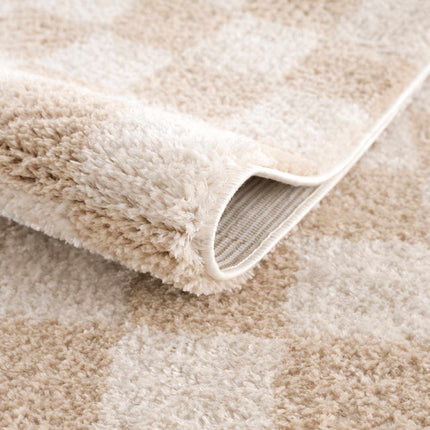 Canika Checkered Cream Washable Area Rug Rugs TriadCommerceInc