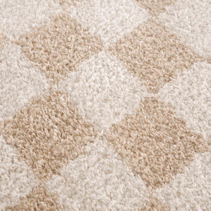 Canika Checkered Cream Washable Area Rug Rugs TriadCommerceInc