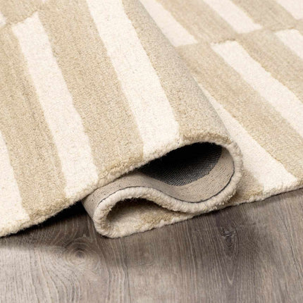 Idaho Broken-Striped Beige Area Rug | Our PNW Home X Livabliss Rugs TriadCommerceInc