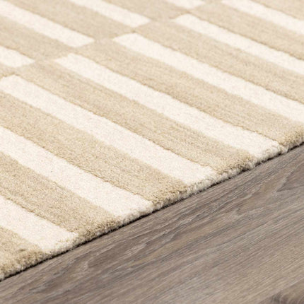 Idaho Broken-Striped Beige Area Rug | Our PNW Home X Livabliss Rugs TriadCommerceInc