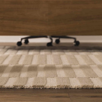 Idaho Broken-Striped Beige Area Rug | Our PNW Home X Livabliss Rugs TriadCommerceInc