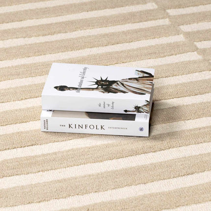 Idaho Broken-Striped Beige Area Rug | Our PNW Home X Livabliss Rugs TriadCommerceInc