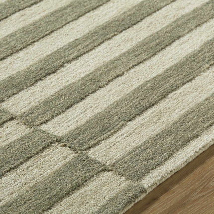 Idaho Broken-Striped Green Area Rug | Our PNW Home X Livabliss Rugs TriadCommerceInc