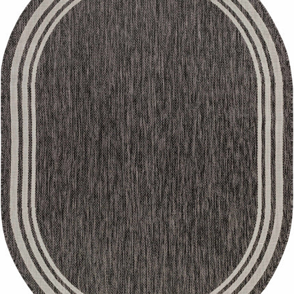 Coonamble Bordered Antrasit Outdoor Rug Rugs TriadCommerceInc