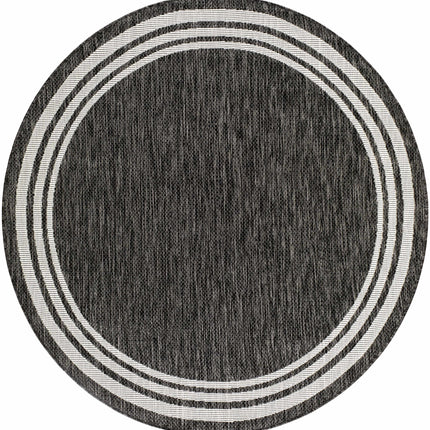 Coonamble Bordered Antrasit Outdoor Rug Rugs TriadCommerceInc