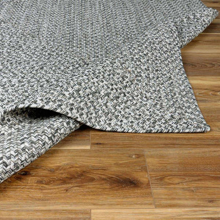 Cream Charcoal Braided Faux Jute Rug Rugs TriadCommerceInc