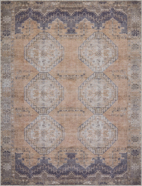 Carrabelle Peach Washable Area Rug - Clearance Rugs TriadCommerceInc 5'3" x 7' Rectangle