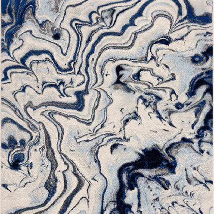 Glendon Cream Blue Marble Rug Rugs TriadCommerceInc