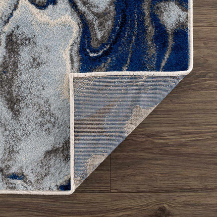 Glendon Cream Blue Marble Rug Rugs TriadCommerceInc