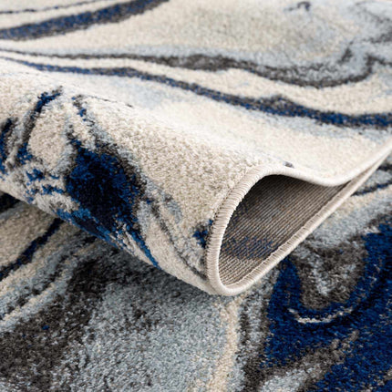 Glendon Cream Blue Marble Rug Rugs TriadCommerceInc